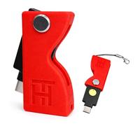 Custodia Protettiva per YubiKey 5 NFC & 5C NFC, cordino, girevole (Rosso) | Design compatto e leggero, resistente (chiave di sicurezza non inclusa)
