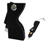 Custodia protettiva per YubiKey 5 NFC e 5C NFC con cordino - Custodia antiurto in plastica resistente, con design girevole e pieghevole (non inclusa chiave di sicurezza Yubico) (nero)