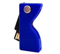 Custodia protettiva per YubiKey 5 NFC e 5C NFC con cordino - Custodia antiurto in plastica resistente, con design girevole e pieghevole (non inclusa chiave di sicurezza Yubico) (blu)