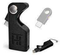 Custodia protettiva per Yubikey 5C, custodia con portachiavi, in plastica resistente antiurto con design girevole e pieghevole, design compatto e leggero (non include chiave di sicurezza Yubico) (nero