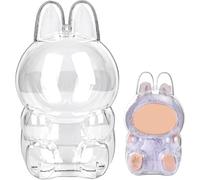 Custodia Protettiva Portachiavi Bag Charm per Labu 1.Generazione, Protective Trasparente PVC Borsa per Labubu Doll, Installazione Semplice, Moderna e Durevole, Proteggi la Tua Bambola(Postura seduta)