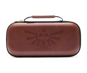 Custodia protettiva PowerA per Nintendo Switch 2 - Hyrule Crest, licenza ufficiale, custodia rigida da trasporto, spazio per 9 cartucce e 2 microSD Express, supporto da tavolo integrato