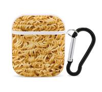 Custodia protettiva rigida con portachiavi con spaghetti Ramen asiatici, coreani, giapponesi, cinesi, compatibile con AirPods 1 e 2