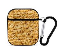 Custodia protettiva rigida con portachiavi con spaghetti Ramen asiatici, coreani, giapponesi, cinesi, compatibile con AirPods 1 e 2