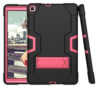 Custodia protettiva rigida ibrida a tre strati per tablet Samsung Tab A7 10.4 T505/T500/T507/T505N (2020) con cavalletto, custodia in silicone (nero + Kosened)