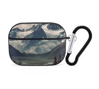 Custodia protettiva rigida per Airpod Pro con clip di blocco di sicurezza, con montagne dell'Alaska, compatibile con Airpod Pro di 2a/1a generazione, custodia per donne e uomini, LED frontale visibile