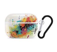 Custodia protettiva rigida per AirPods Pro a tema musica astratta con anello portachiavi, custodia protettiva rigida per AirPods Pro di seconda generazione, per donne e uomini, facile da aprire