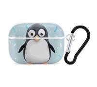 Custodia protettiva rigida per AirPods Pro con pinguino carino con anello portachiavi, custodia protettiva rigida per AirPods Pro di seconda generazione, per donne e uomini, facile da aprire