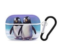 Custodia protettiva rigida per AirPods Pro con pinguino carino con anello portachiavi, custodia protettiva rigida per AirPods Pro di seconda generazione, per donne e uomini, facile da aprire