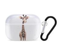 Custodia protettiva rigida per AirPods Pro con portachiavi a forma di giraffa, custodia protettiva rigida per AirPods Pro di seconda generazione, facile da aprire, protezione completa contro le cadute