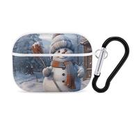Custodia protettiva rigida per AirPods Pro con pupazzo di neve, con anello portachiavi, custodia protettiva rigida per AirPods Pro di seconda generazione, per donne e uomini, facile da aprire