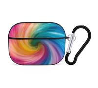 Custodia protettiva rigida per AirPods Pro di seconda generazione, con anello portachiavi, colore arcobaleno, custodia protettiva rigida per AirPods Pro di seconda generazione, facile da aprire