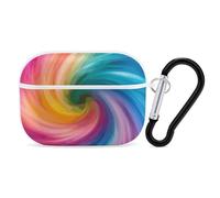 Custodia protettiva rigida per AirPods Pro di seconda generazione, con anello portachiavi, colore arcobaleno, custodia protettiva rigida per AirPods Pro di seconda generazione, facile da aprire