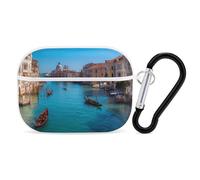 Custodia protettiva rigida per cuffie con portachiavi e gondole di Venezia Italia, compatibile con AirPods Pro