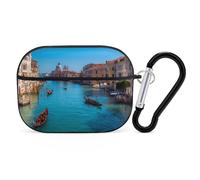 Custodia protettiva rigida per cuffie con portachiavi e gondole di Venezia Italia, compatibile con AirPods Pro