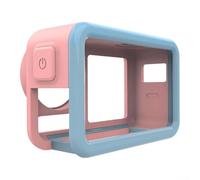Custodia protettiva specifica per DJI Action 5 Pro con rinforzo angolare integrato e stratificazione in TPU+PC per copertura multi-angolo (rosa-blu)