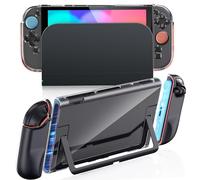 Custodia protettiva trasparente agganciabile compatibile con Nintendo Switch 2 2025, guscio rigido trasparente, protezione sottile per Joy-Con e presa, design diviso, antigraffio, assorbimento degli