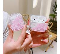 Custodia protettiva trasparente con fiori di ciliegio per Pro, Custodia per auricolari carina a forma di fiore di ciliegio 3, Custodia protettiva per Apple Pro 2 con catena, esclusi gli auricolari Air