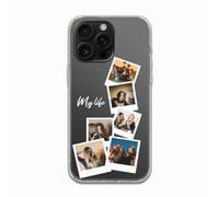 Custodia protettiva trasparente personalizzata per iPhone 16 Pro Max 16 15 14 13 12 11 XR X 8 7 SE con 6 immagini + stampa del testo