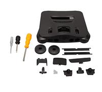 Custodia protettiva universale per console N64 retro - guscio resistente in ABS nero antimacchia + kit completo con cacciavite tasti reset e accensione + adesivo logo + compa