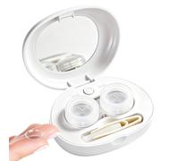 Custodia Pulitore Contatti Con Specchio, Pulizia Profonda Ad Ultrasuoni e | Kit Custodia Per Ammollo E Pulizia A Contatto Uso Quotidiano Casa Viaggio Campeggio