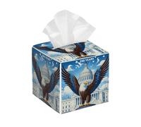 Custodia quadrata per fazzoletti in pelle PU, con aquila patriottica per 250° anni, organizer per il viso, per casa, tavolo, bagno, bagno, camera da letto, ufficio