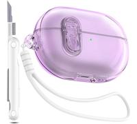 Custodia R-fun per HUAWEI FreeBuds Pro 3 con blocco di sicurezza e kit di pulizia, Premium Clear Soft Transparent Military Grade Custodia antiurto con cordino per Huawei FreeBuds Pro 3,Viola