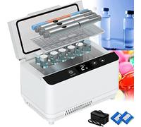 Custodia refrigerante per insulina a doppio strato, grande capacità, mini frigorifero portatile USB da viaggio, mantiene i medicinali refrigerati - include 3 batterie