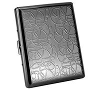 Custodia retrò, metallo placcato nero pistola, capacità 20 per 100 mm doppio lato clip a molla aperta supporto tascabile (nero pistola)