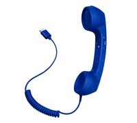 Custodia retrò per telefono cellulare, custodia retrò per telefoni | Cornetta telefonica retrò con microfono per chiamate riunioni aziende ufficio scuola video conferenza mobile blu