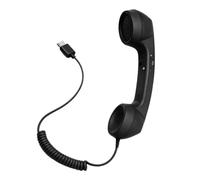 Custodia retrò per telefono cellulare, custodia retrò per telefoni | Cornetta telefonica retrò con microfono per chiamate riunioni aziende ufficio scuola video conferenza mobile nero