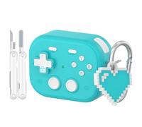 Custodia rigida a copertura completa per Apple AirPods: guscio protettivo a copertura completa (ciondolo dell'amore + penna per la pulizia)