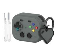 Custodia rigida a copertura completa per Apple AirPods: guscio protettivo a copertura completa (ciondolo dell'amore + penna per la pulizia)