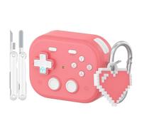 Custodia rigida a copertura completa per Apple AirPods: guscio protettivo a copertura completa (ciondolo dell'amore + penna per la pulizia)