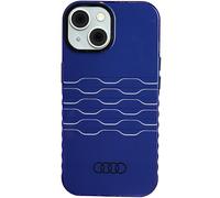 Custodia rigida Audi IML MagSafe per iPhone 15, colore blu navy.