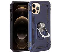 Custodia rigida blu freddo con anello per iPhone 12 Pro Max