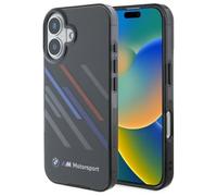 Custodia rigida BMW Motosport Random Stripes per iPhone 16 Plus
