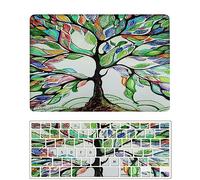 Custodia Rigida Compatibile con Macbook Air 13 pollici 2017 2016 2015 2014 2013 2012 2011 2010 A1466 A1369, Caso Duro Protettivo in Plastica & Copritastiera, Albero colorato