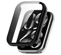 Custodia rigida compatibile con Xiaomi Smart Band 9 Pro/Smart Band 8 Pro, HD Clear Built-in 9H pellicola protettiva in vetro temperato (nero)