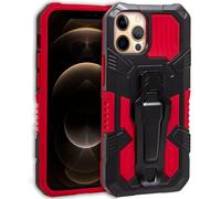 Custodia rigida con clip rossa per iPhone 12 Pro Max