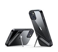 Custodia rigida con cornice in gel e supporto integrato per iPhone 14, nera