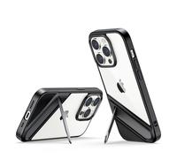 Custodia rigida con cornice in gel e supporto integrato per iPhone 14 Pro, nera