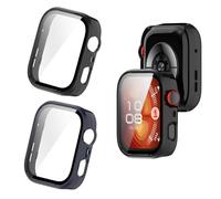 Custodia rigida con pellicola protettiva compatibile con Huawei Watch Fit 4 Pro, completa protezione antigraffio PC custodia protettiva ultra sottile per Huawei Watch Fit 4 Pro Smartwatch (Z-nero/blu)