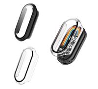 Custodia rigida con pellicola protettiva compatibile con Xiaomi Smart Band 10, completa protezione antigraffio PC custodia protettiva ultra sottile per Xiaomi Smart Band 10 Fitness Tracker (Z-nero