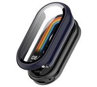 Custodia rigida con pellicola protettiva compatibile con Xiaomi Smart Band 10, completa protezione antigraffio PC custodia protettiva ultra sottile per Xiaomi Smart Band 10 Fitness Tracker (blu scuro)