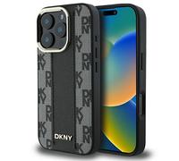 Custodia rigida DKNY a scacchi con MagSafe per iPhone 16 Pro Max, colore nero.