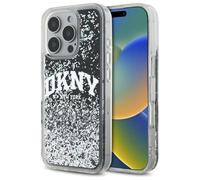 Custodia rigida DKNY con logo ad arco e glitter liquido per iPhone 16 Pro