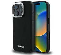 Custodia rigida DKNY MagSafe per iPhone 16 Pro Max, colore nero.