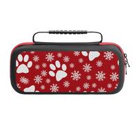 Custodia Rigida Dock Nintendo Switch 2Christmas Snowflakes Cats And Dogs Paws Snowflakes Red , Cover Protettiva Super Mario , Zaino Playvital One Size