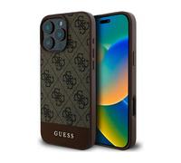 Custodia rigida Guess 4G Bottom Stripe Brown - iPhone 16 Pro Max